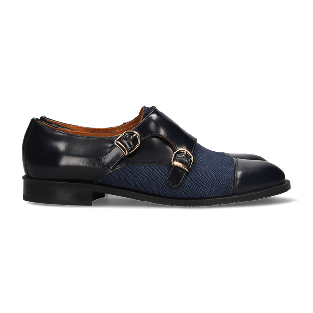 Two Buckles Antik Blue-Blue Herringbone Tuft