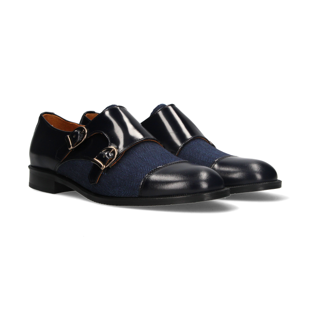 Two Buckles Antik Blue-Blue Herringbone Tuft