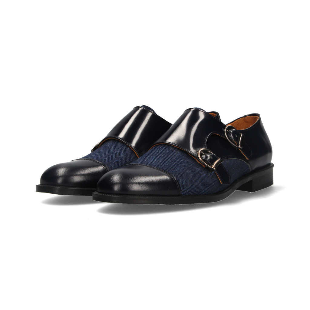 Two Buckles Antik Blue-Blue Herringbone Tuft