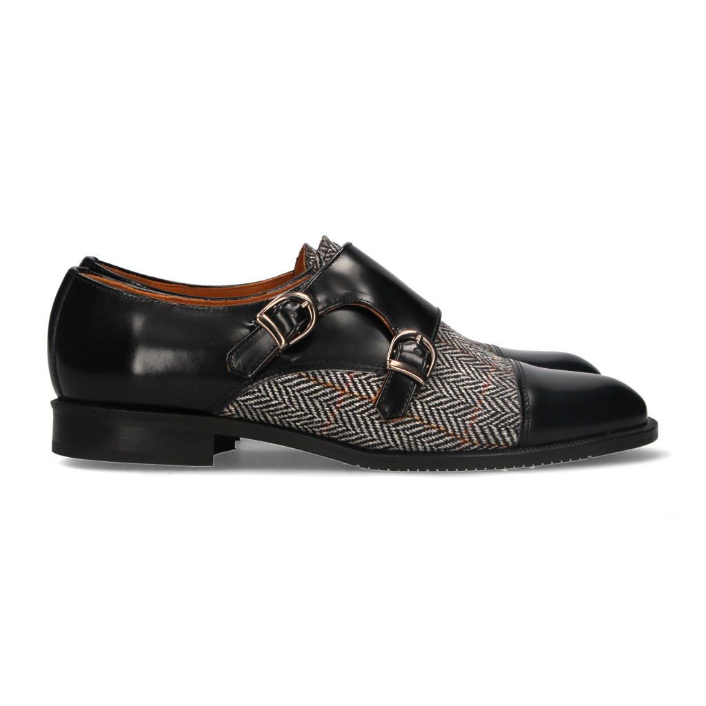 Two Buckles Antik Black-Gray Herringbone Top