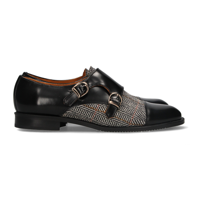 Two Buckles Antik Black-Gray Herringbone Top