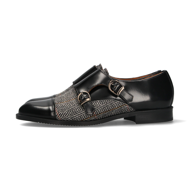 Two Buckles Antik Black-Gray Herringbone Top