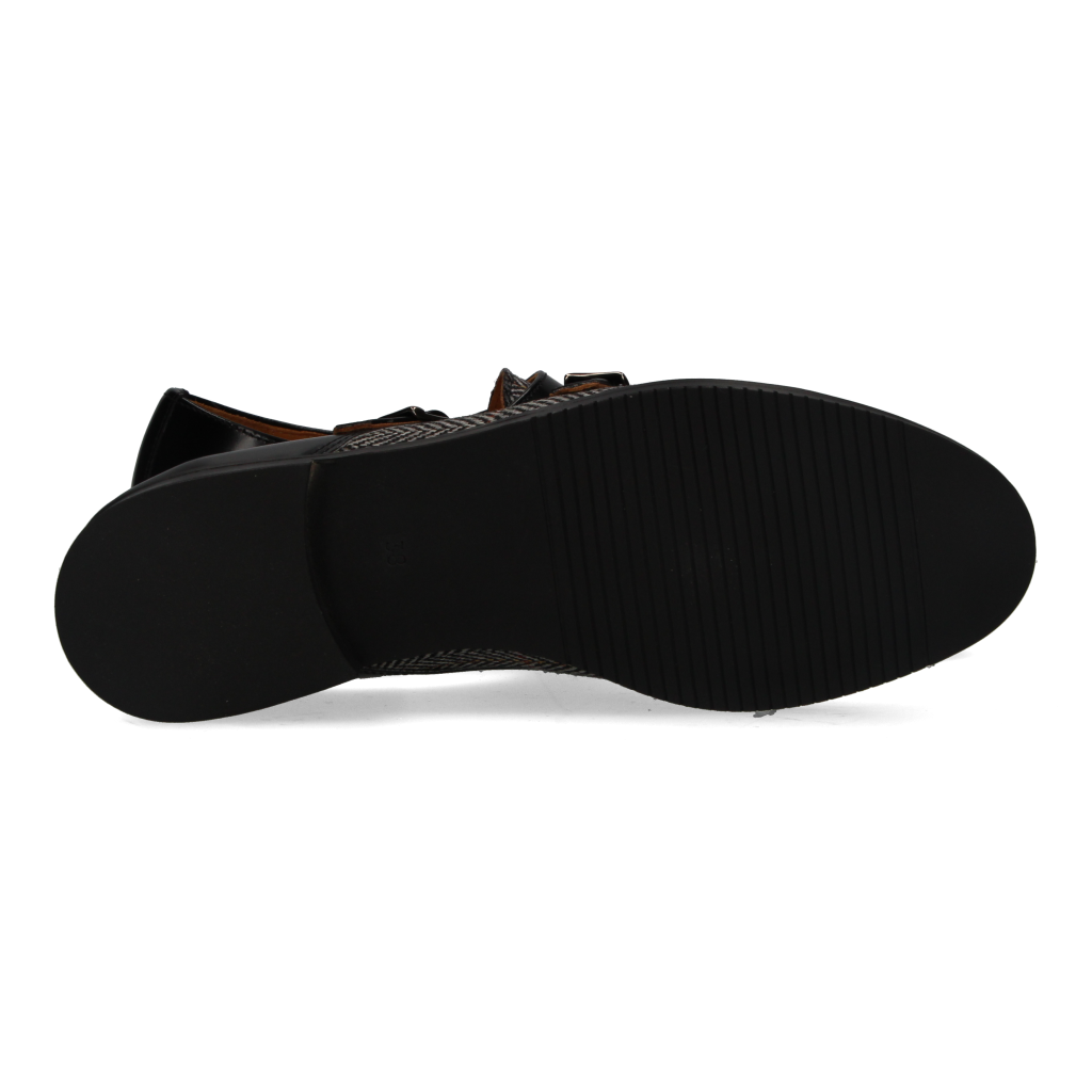 Two Buckles Antik Black-Gray Herringbone Top