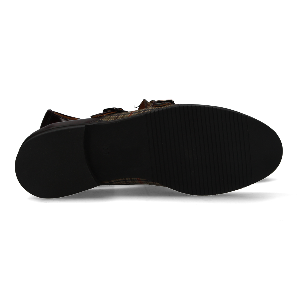 Two Buckles Antique Burgundy-Houndstooth Tuft