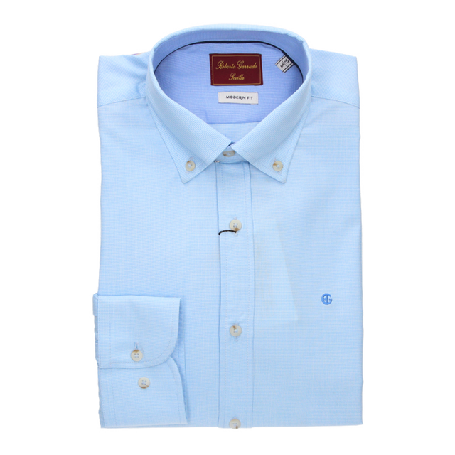 LIGHT BLUE POLKA DOT SHIRT