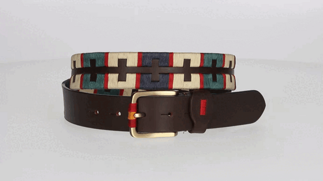 CEINTURE ARGENTINE BLEU-BEIGE