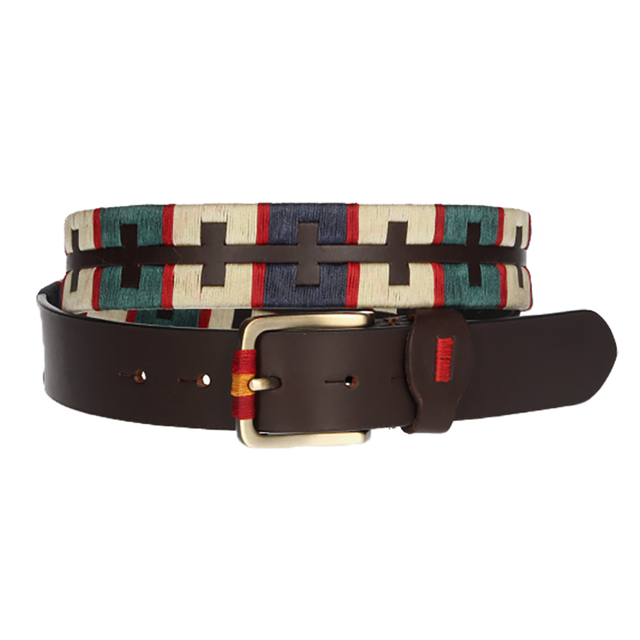 CEINTURE ARGENTINE BLEU-BEIGE