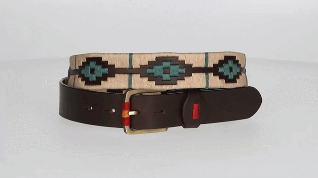 CINT. ARG. BEIGE AD. TURQUOISE BLUE