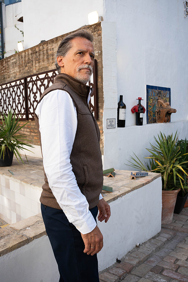 Camel Polar Herringbone Vest