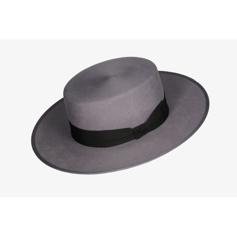 Sombrero Jerez Gris Ribete Al Tono