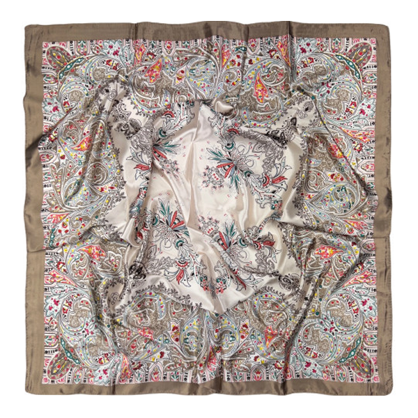 Écharpe ornementale en cachemire camel