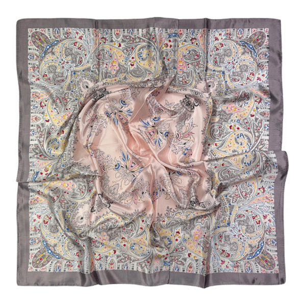 Écharpe ornementale en cachemire taupe