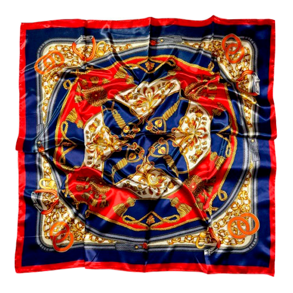 PAÑUELO CACHEMIR ROJO/AZUL