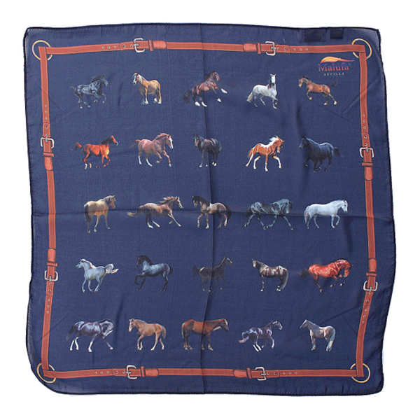 Foulard en soie Ornement de cheval des fonds marins
