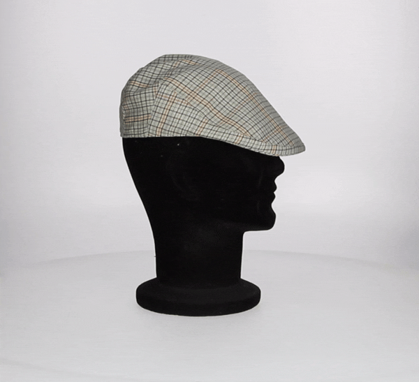 GORRA CAMPERA CUADROS VERDE CLARO