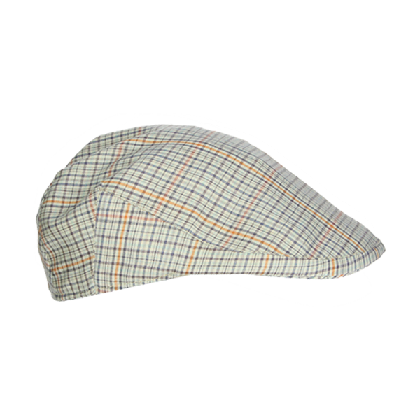 GORRA CAMPERA CUADROS VERDE CLARO