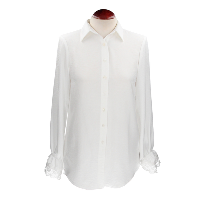 Camisa con Botones Encaje Mangas