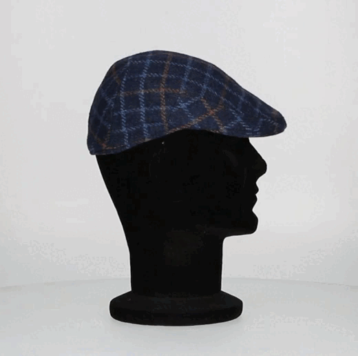 BONNET À CARREAUX BLEUS