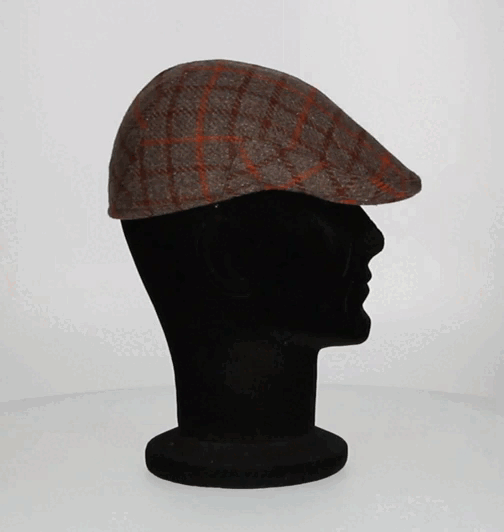 BONNET À CARREAUX MARRON