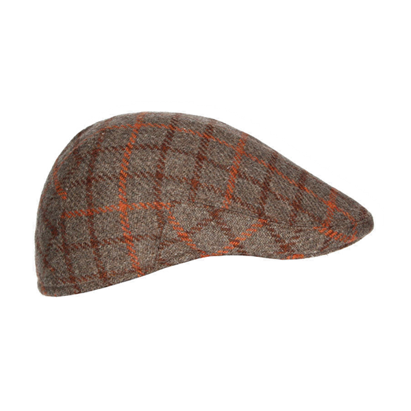 BONNET À CARREAUX MARRON