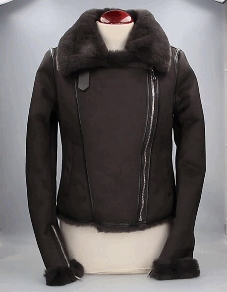 GRAPHITE SHEARLING JACKET