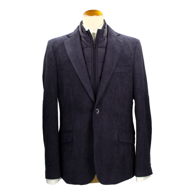 Americana con chaleco azul