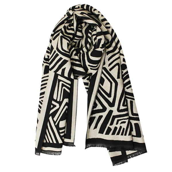 ÉCHARPE NOIRE ABSTRAITE