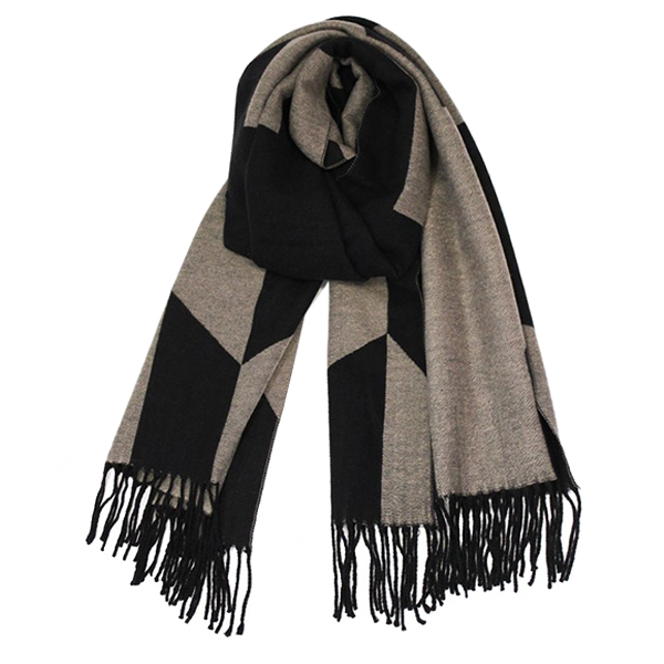 ÉCHARPE GRISE GÉOMÉTRIQUE