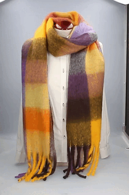 Yellow Checkered Scarf