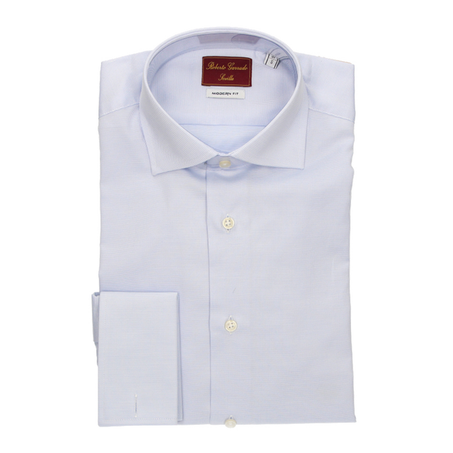 LIGHT BLUE DOUBLE CUFF DRESS SHIRT