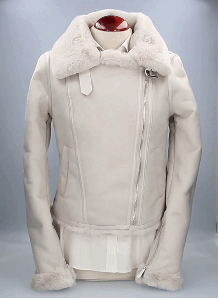 BEIGE SHEARLING JACKET