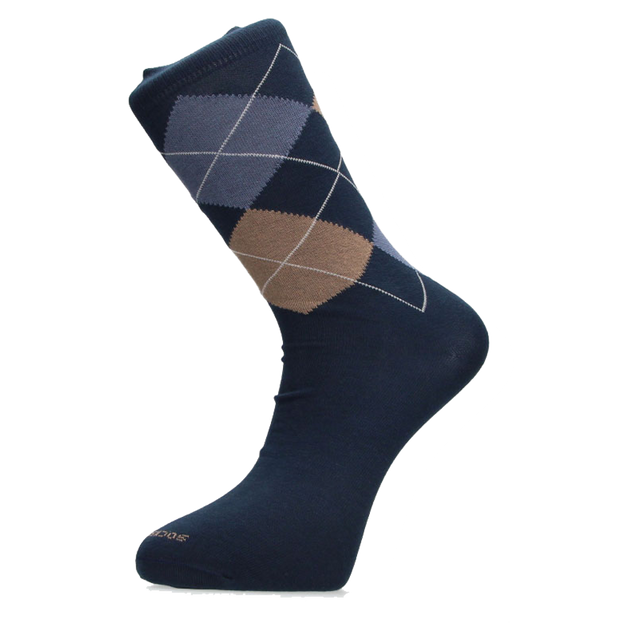 CALCETIN CUADROS INTARSIA AZULON