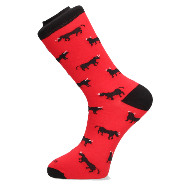 CALCETÍN TORO NEGRO-ROJO