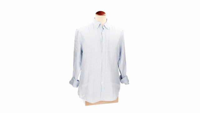 LIGHT BLUE LINEN BUTTON-THROUGH SHIRT