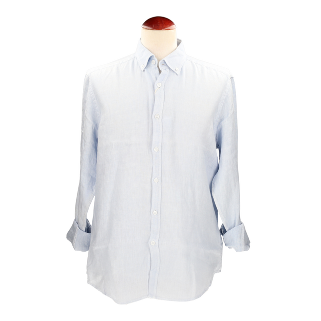 LIGHT BLUE LINEN BUTTON-THROUGH SHIRT