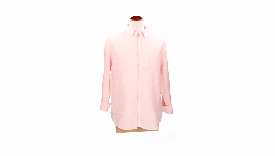 Pink linen button-down shirt