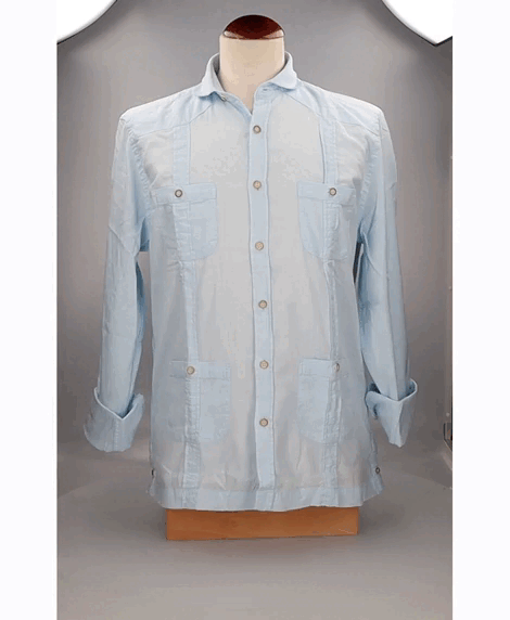 LIGHT BLUE LINEN GUAYABERA