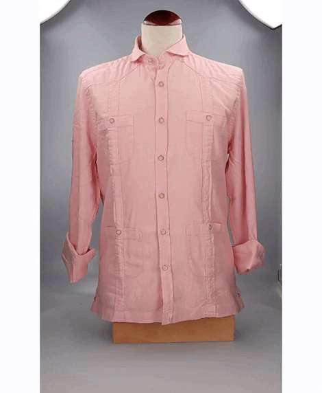 Camisa Cubana Lino Salmón