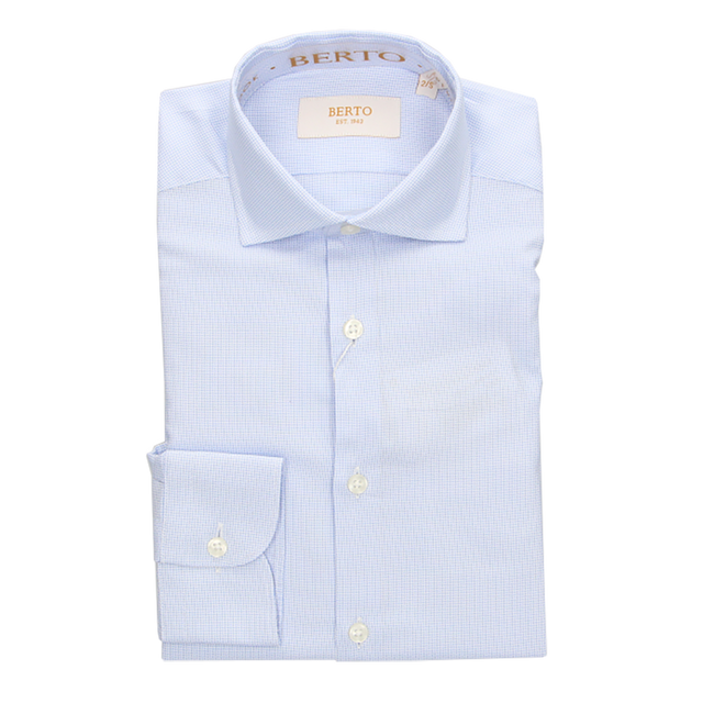 CHEMISE À COL ROND BLEU CLAIR