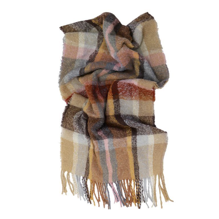 Bufanda Cuadros Tonos Camel