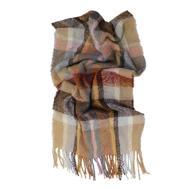 Bufanda Cuadros Tonos Camel
