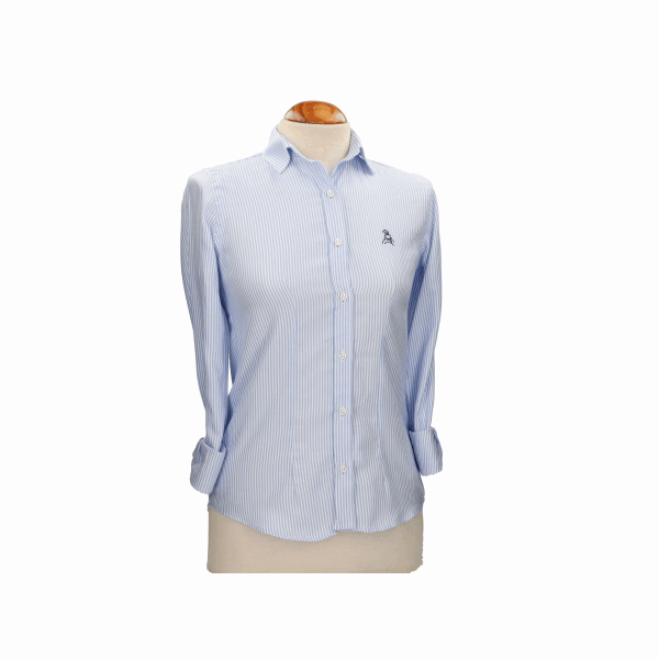 Camisa Mujer Rayas Azul con Bordado Amazona Marino