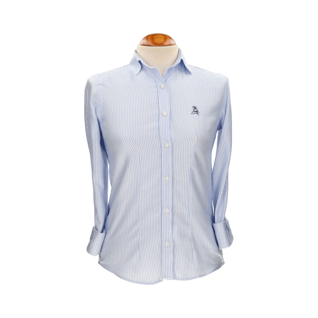 Camisa Mujer Rayas Azul con Bordado Amazona Marino