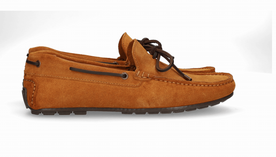 Nubuck leather bow moccasin