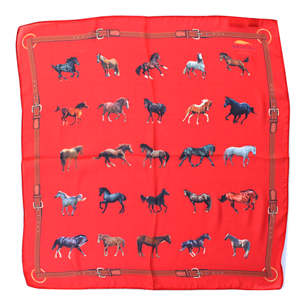 Red horse silk scarf