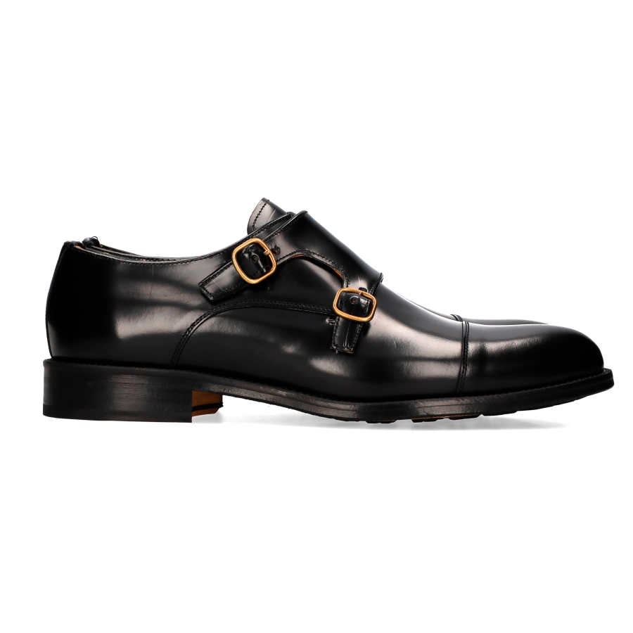 Black Florentic two-buckle top