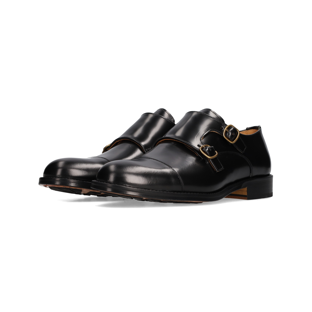 Black Florentic two-buckle top