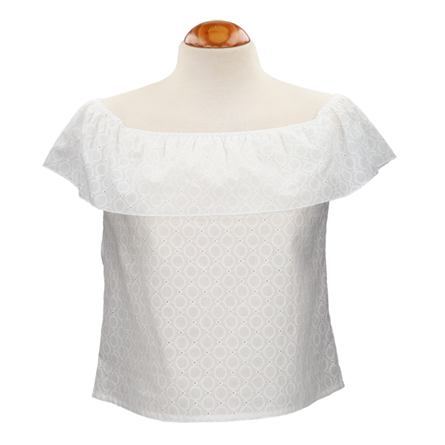 Blusa perforada volante