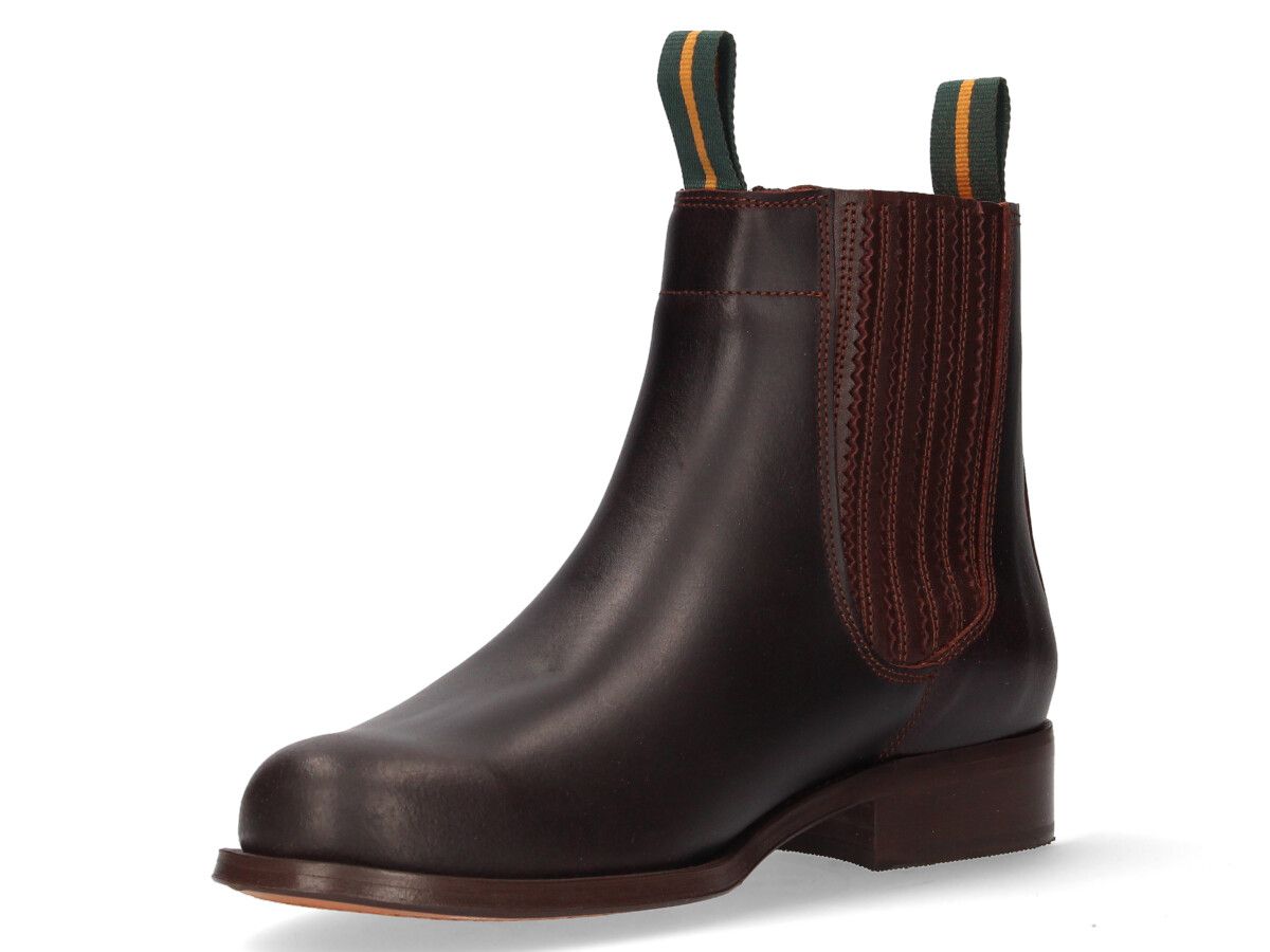 Bota corta becerro castaña fuelle plisado Valverde del Camino