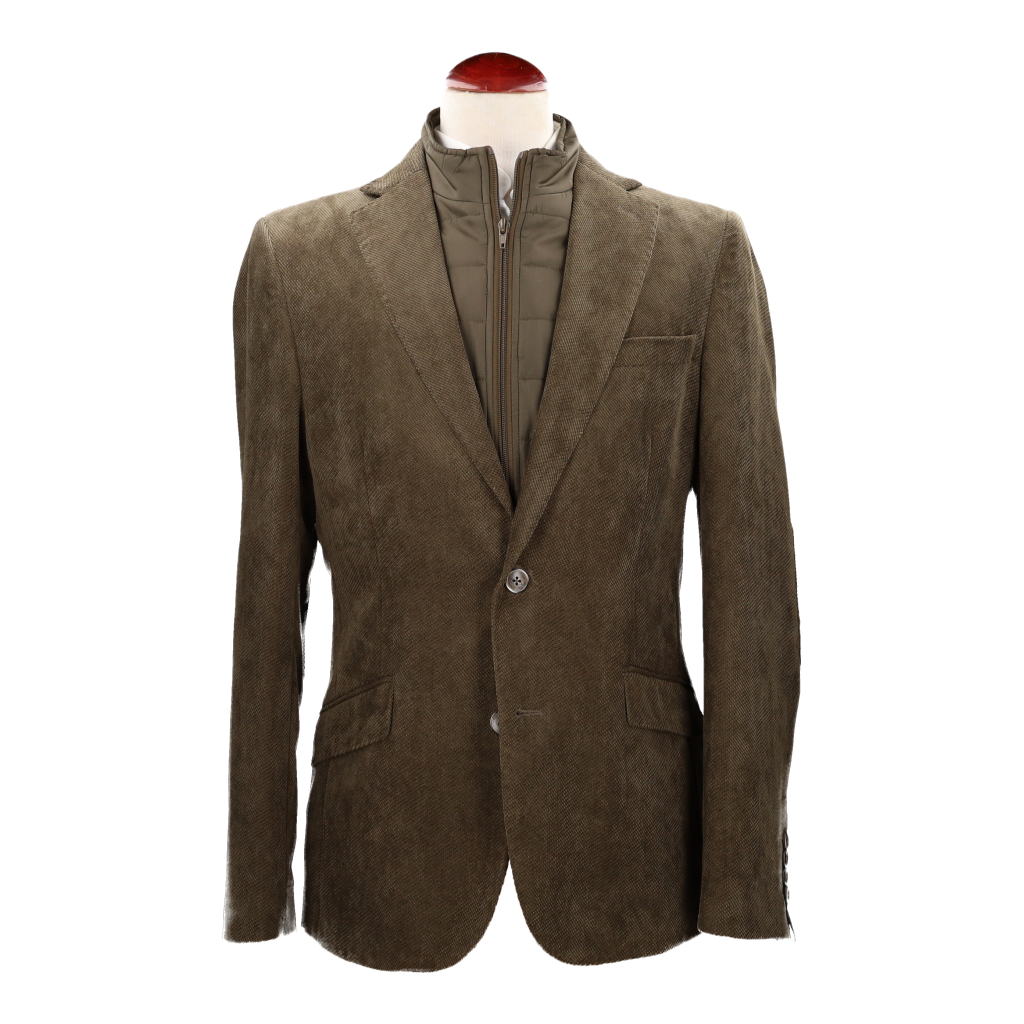 Americana con chaleco verde